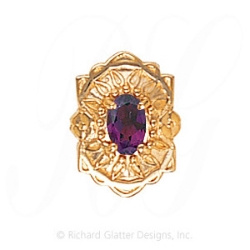 GS468 AMY - 14 Karat Gold Amethyst Slide 